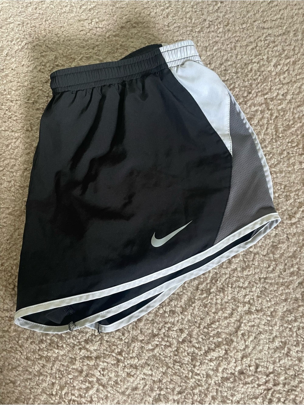 Nike Women’s Black Athletic Shorts with White Trim